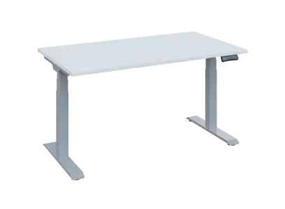 Fleximax 28-14 výškově nastavitelný stůl, kovová podnož stříbrná, deska 25 mm, široký 1400 mm, bílá